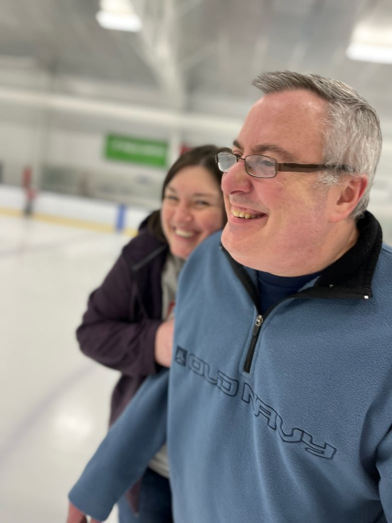 Bonnie and Lloyd ice skating