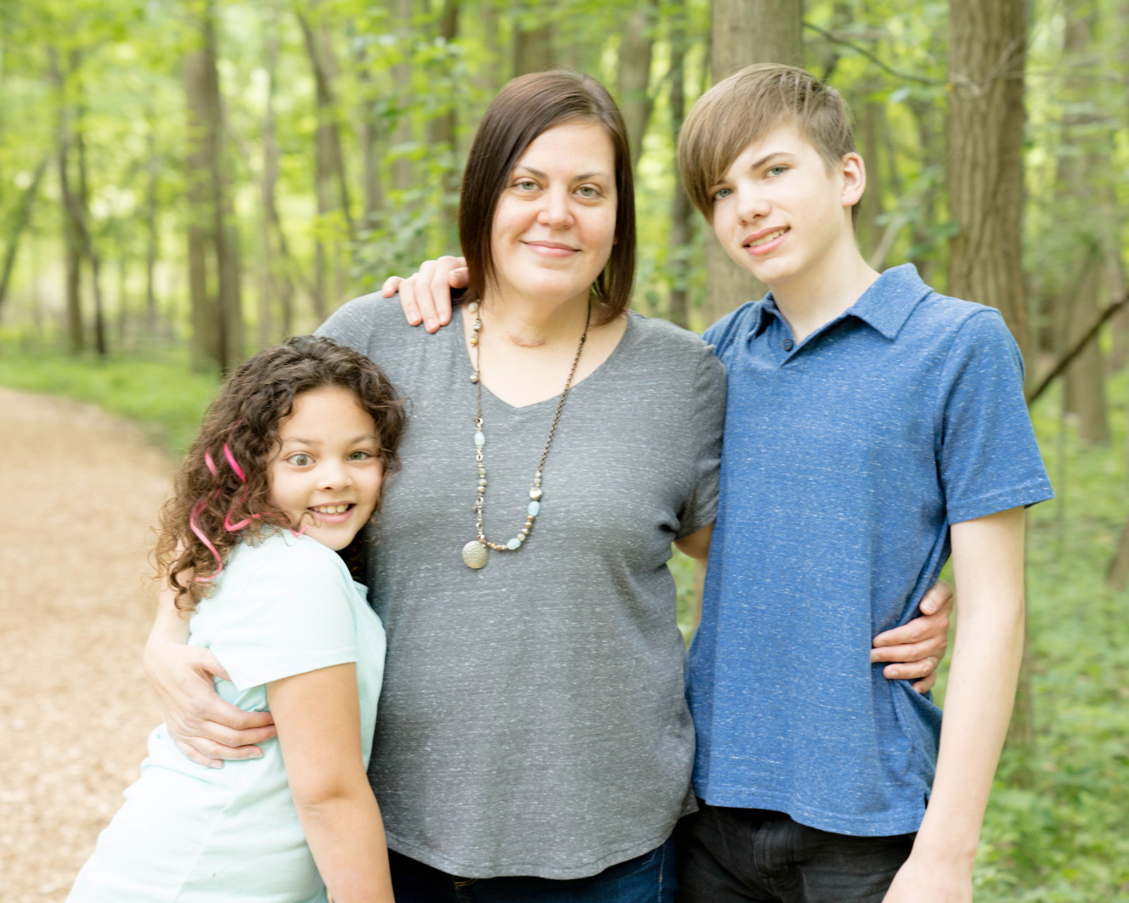 Mom with two adopted children