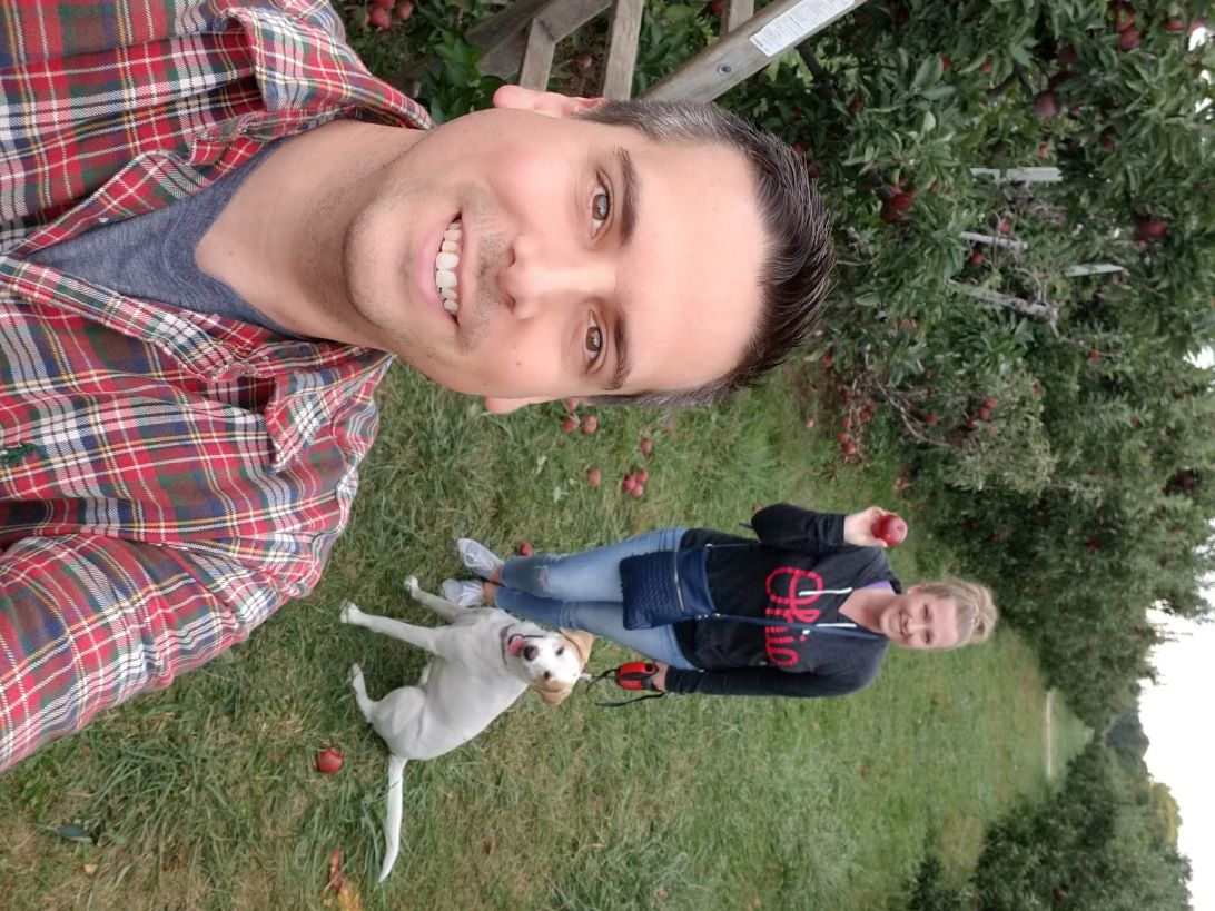 Pete and Tiff at an apple farm