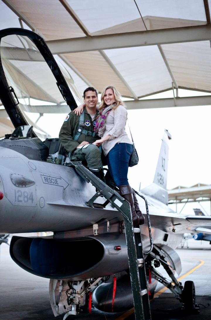 Pete and Tiff on a plane