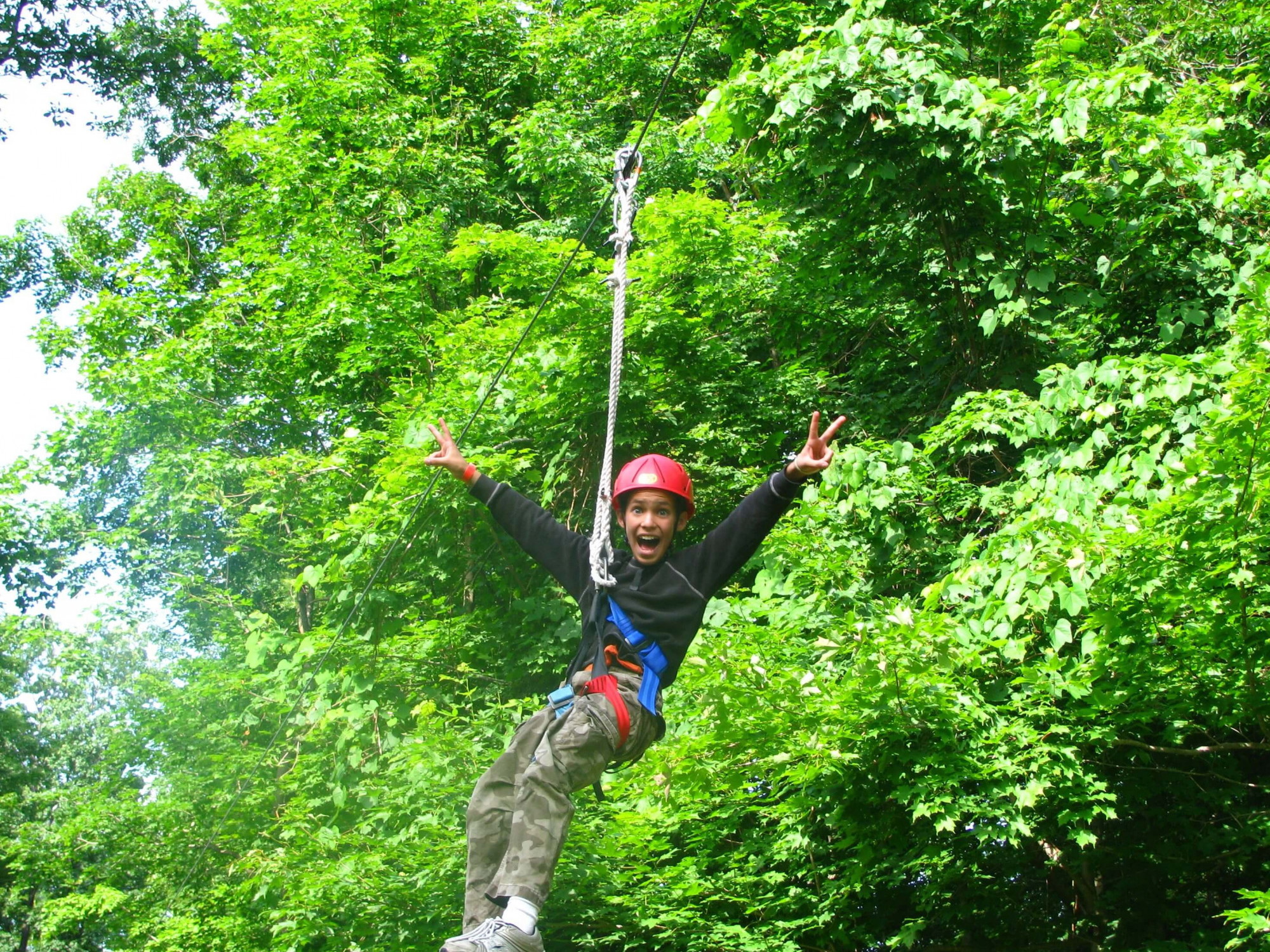 kid on zipline